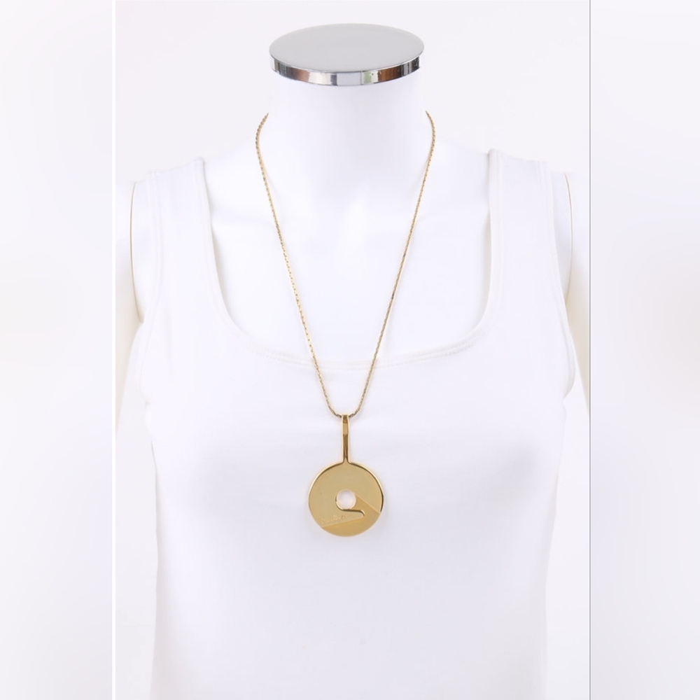 Pierre Cardin Disc Pendant Necklace